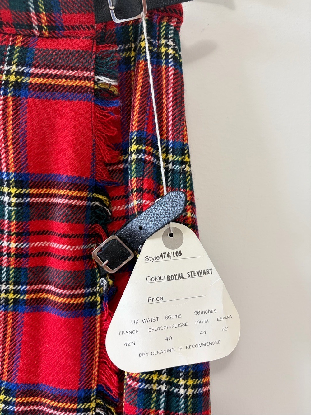 Laird Portch of Scotland Vintage Red Tartan Plaid 100% Wool Kilt Maxi Skirt - Picture 3 of 7